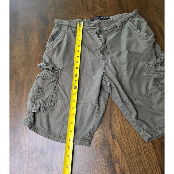 Mens RP Active Cargo Shorts Size 34 Olive Green With Pockets & Belt Loops Cotton - Picture 2 of 12